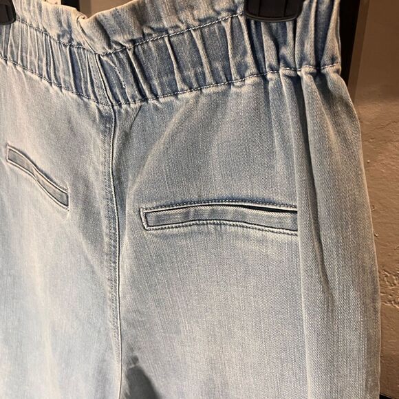 Express rhinestone tapered ankle super high rise baggy jeans size 8 - Picture 7 of 16